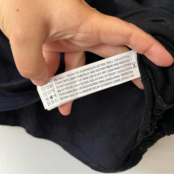 Forever 21 Black Lace Short Sleeve Top Medium - Picture 5 of 8